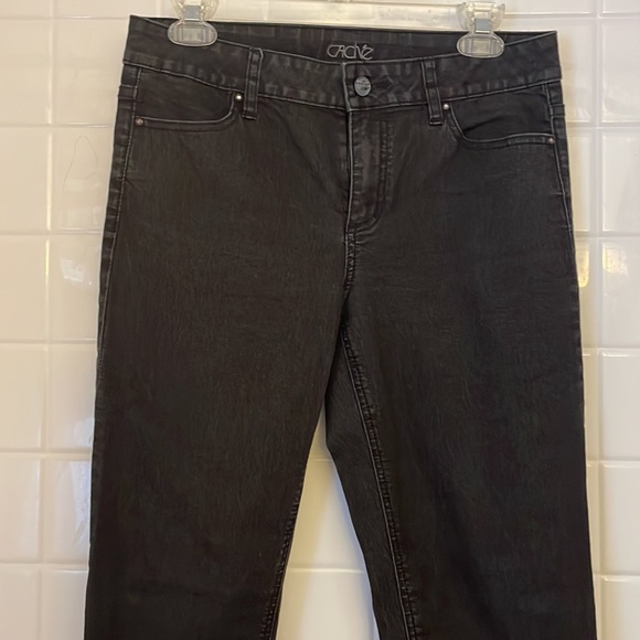 Cache black jeggings jeans, size 6. Zipped ankles, , rhinestones back pockets. - Picture 13 of 16
